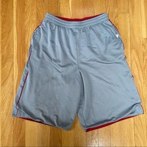 Simply for Sports Boys Reversible Gray and Red Basketball Shorts Large 14-16